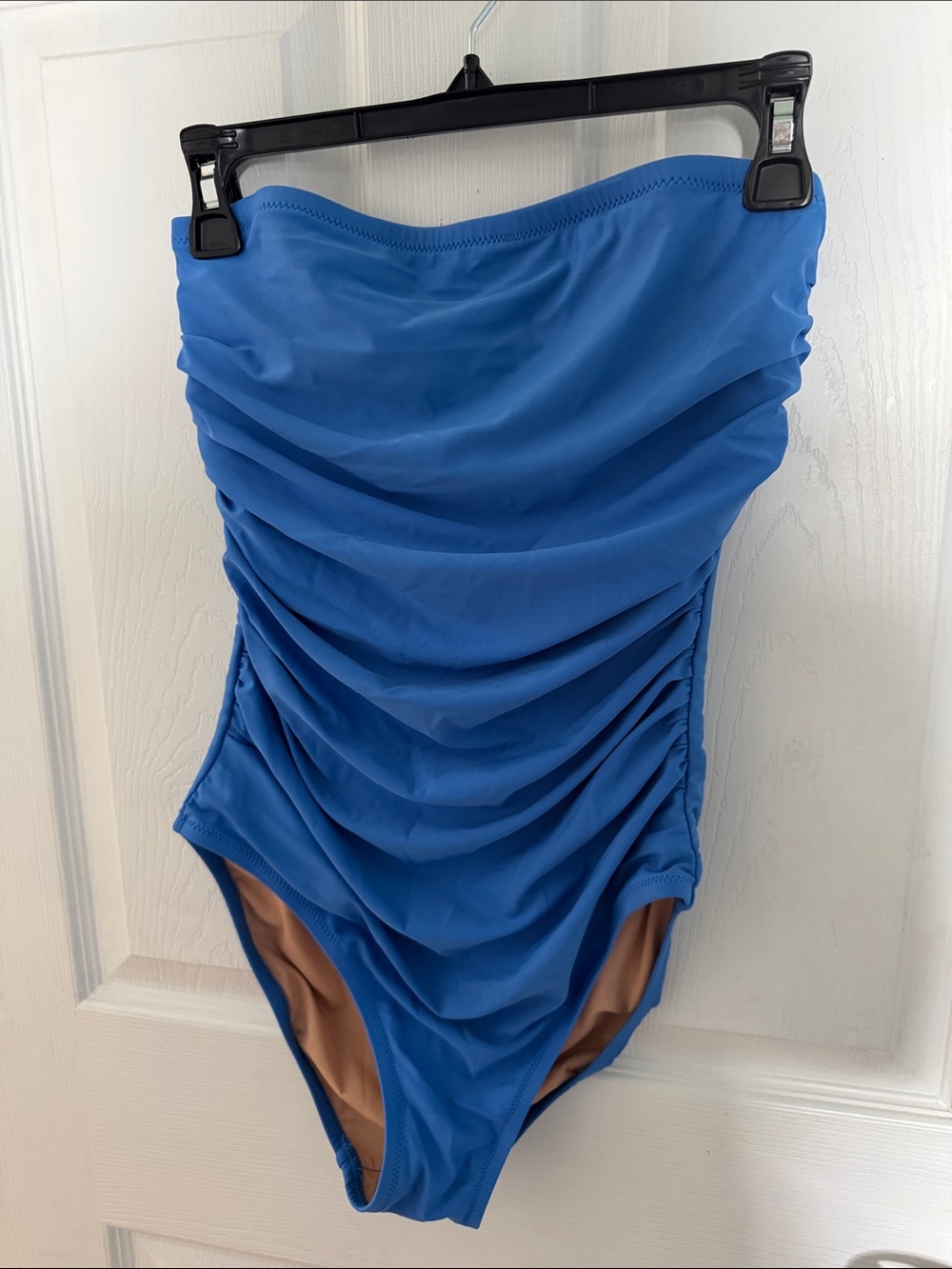 J. Crew Blue Ruched One-Piece Swimsuit